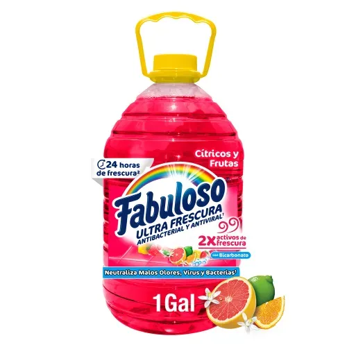 Desinfectante Multiusos Fabuloso Frescura Activa Antibacterial Bicarbonato Cítricos Y Frutas - 1 galón
