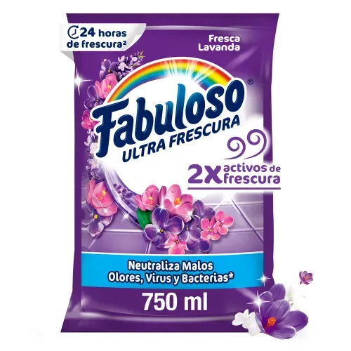 Desinfectante Multiusos Fabuloso Frescura Activa Antibacterial Lavanda Sachet - 750 ml