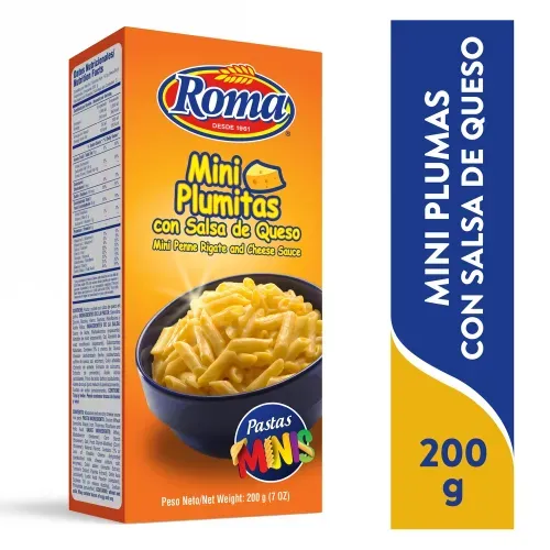 Pasta Roma mini plumas con salsa de queso - 200 g