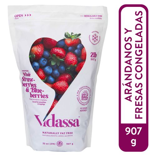 Mezcla De Fresas y Arándanos Congelados, Vidassa -  2lb