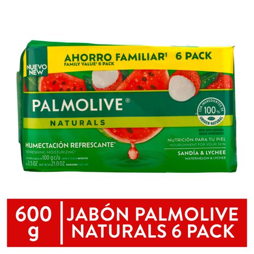 Jabón Palmolive sandía y lychee 6 Pack - 600 g