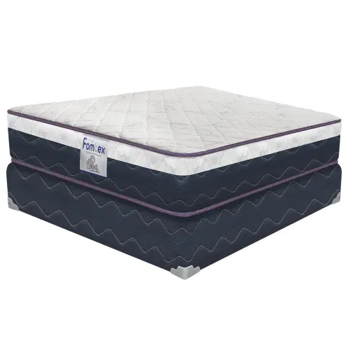 Cama Flowers marca Fomtex Euro Top tamaño Matrimonial Set Base más colchón