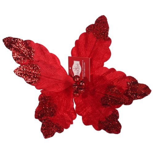 Pascua Holiday Time color corinto con brillos para Navidad