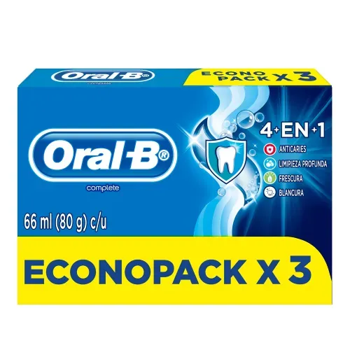 Pasta Dental Oral-B Complete 4en1 - 3 Uds x 80 g c/u