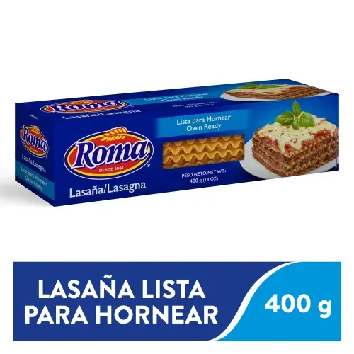 Pasta Roma Lasagna Lista Para Hornea - 400 g