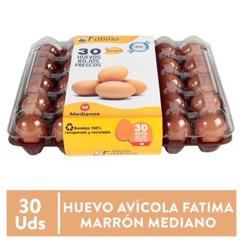 Huevo de Gallina Avicola Fatima Marron Mediano - 30 unidades