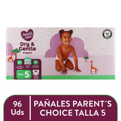 Pañales Parent's Choice Dry and Gentle Talla 5 - 96 Uds