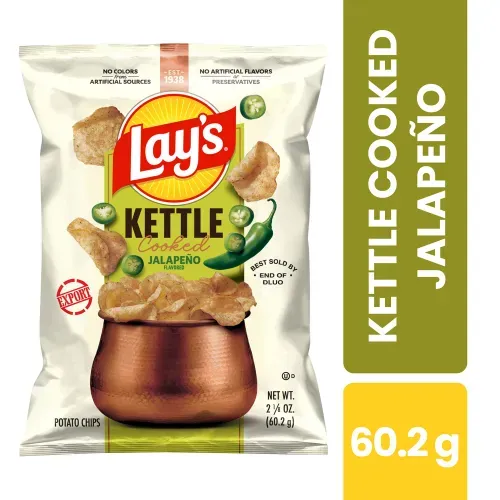 Snack Papas Lay's Kettle Cooked Jalapeño - 60.2 g