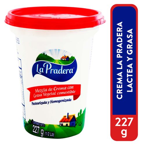 Crema La Pradera lactea y grasa - 227 g