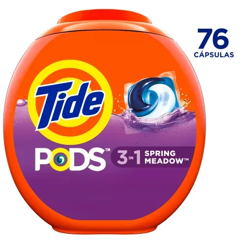 Detergente Cápsulas Tide Pods Spring Meadow Ropa Blanca Color - 76 Uds