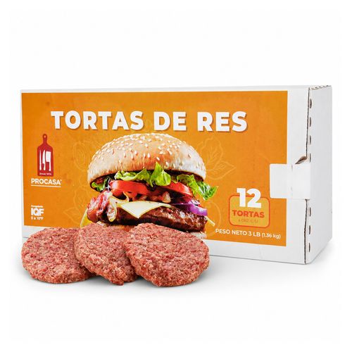 Torta de res Procasa familiar 12 Uds - 3 lbs