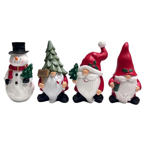 Decoración Holiday Time gnomos resina muñeco nieve Navidad