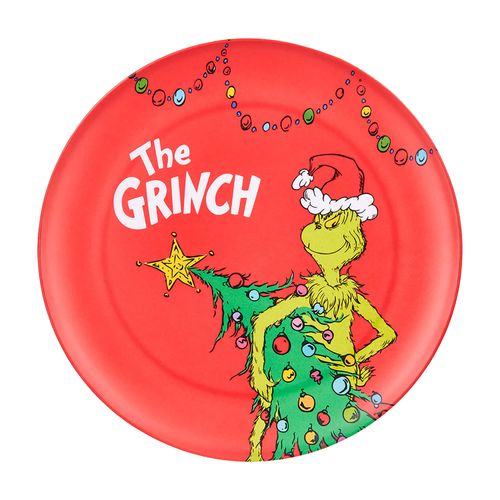 Plato Grinch de melamina con diseño de Navidad - 25 cm