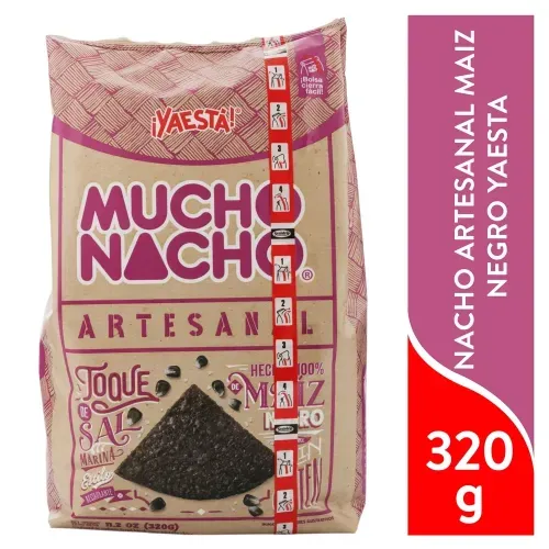 Nachos Yaesta Mucho Nacho Artesanal Maiz Negro Libre de Gluten - 320 g