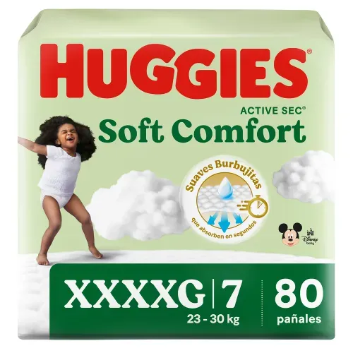 Pañales Huggies Soft Comfort Etapa 7/XXXG - 80 Unidades