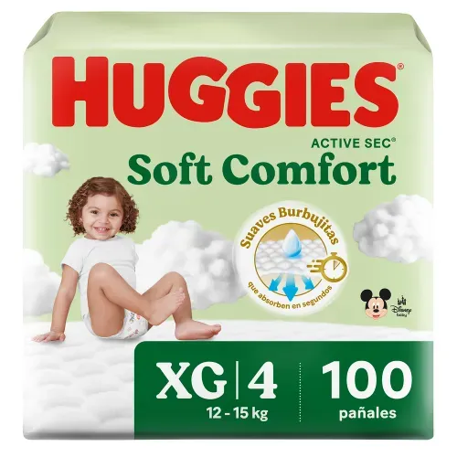 Pañales Huggies Soft Comfort Etapa 4/XG - 100 Unidades