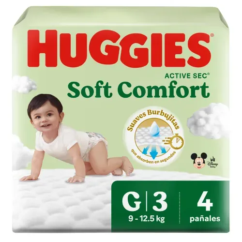 Pañales Huggies Soft Comfort Etapa 3/G - 4 Unidades