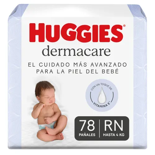 Pañales Huggies Dermacare Etapa 0/RN - 78 Uds