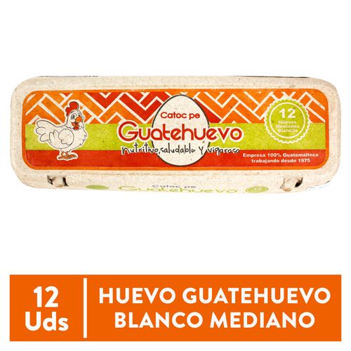Huevo de Gallina GuateHuevo de Gallina Blanco Mediano - 12 Unidades