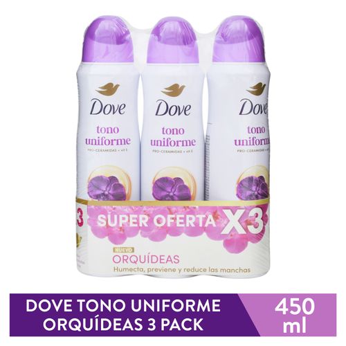 Desodorante En Aerosol Dove Orquídea 3 Pack - 450 ml
