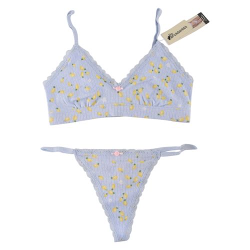 Set de bralette y tanga para dama No Boundaries color celeste