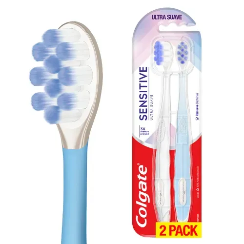 Cepillo Colgate dental sensitive con cerdas suaves - 2 Uds