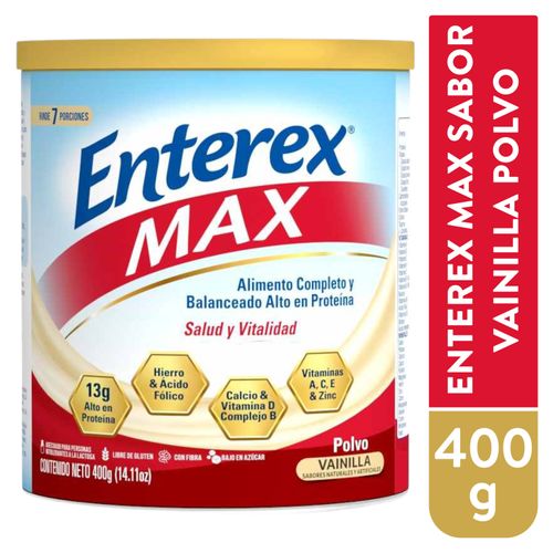 Alimento en polvo Enterex Max sabor Vainilla - 400 g