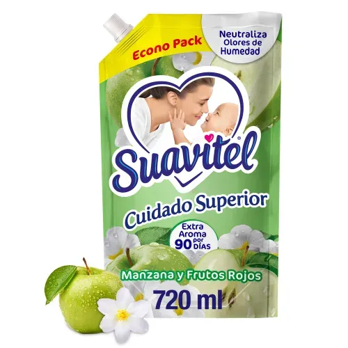 Suavizante de Telas Suavitel Cuidado Superior manzana y Frutos Rojos Doypack -720ml