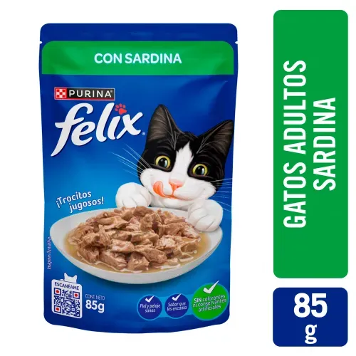 Alimento Húmedo Gato Adulto Purina Felix Sardina - 85gr