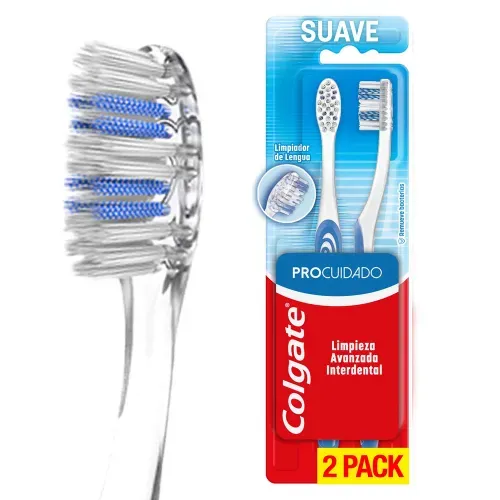 Cepillo de Dientes Colgate Pro Cuidado - 2 Pzas