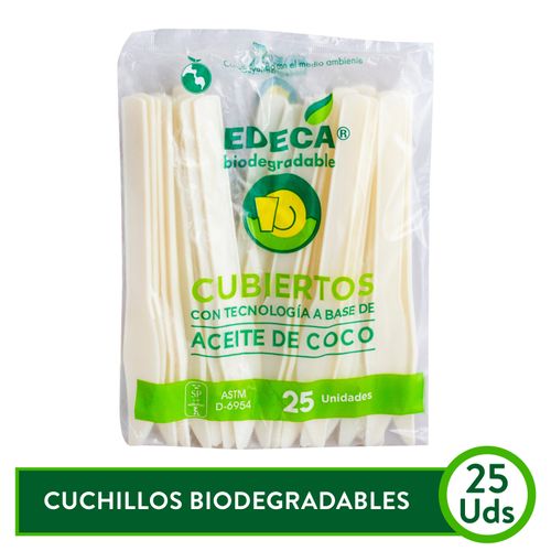 Cuchillo Edeca Biodegradable - 25 Unidades