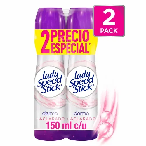 Antitranspirante Lady Speed Stick Derma + Aclarado Perla - 150 ml 2 Pzas