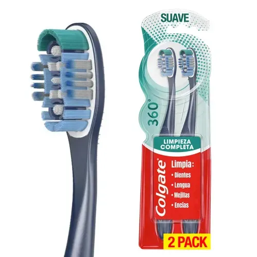Cepillo Dental Colgate 360 Limpieza Completa - 2 Uds