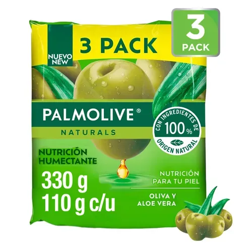 Jabón de Tocador Palmolive Naturals Nutrición Humectante Oliva y Aloe 3 Pack - 100 g