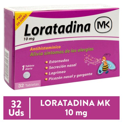 Loratadina Mk 10 Mg X 32 Tabletas - Precio Indicado por Unidad -