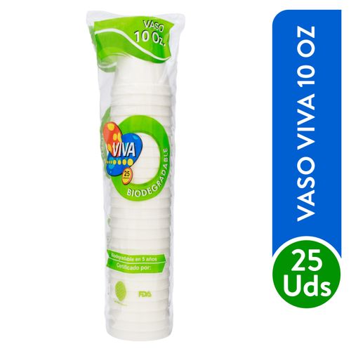 Vaso Viva 10 Oz Biodegradable Foam - 25 unidades