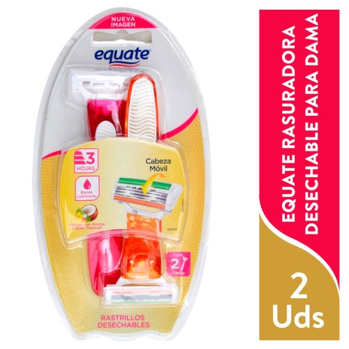 Equate Rastrillo Dama 3 Hojas 2 Pieza Unidad