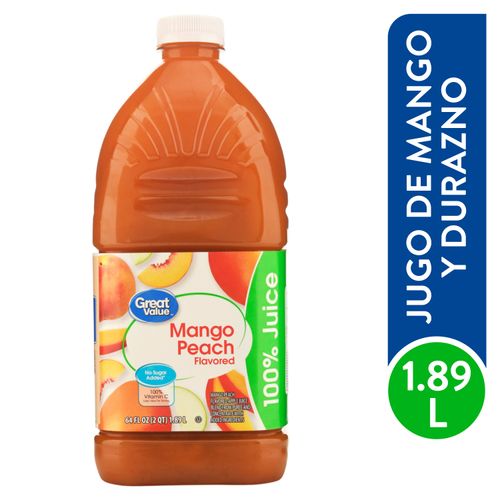 Jugo Great Value Mango y Durazno - 1.89 L