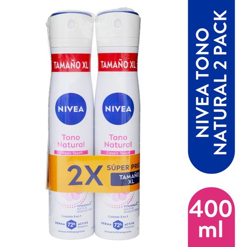 Desodorante Nivea Spray Tono Natural Dama 2 Pack - 400 ml