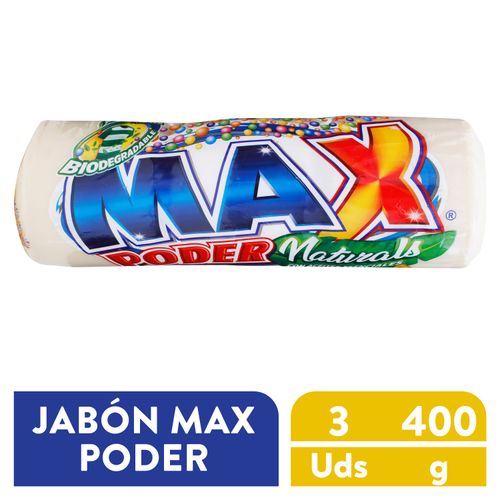 Jabón Max Poder Naturals 3 pack 1,200 g