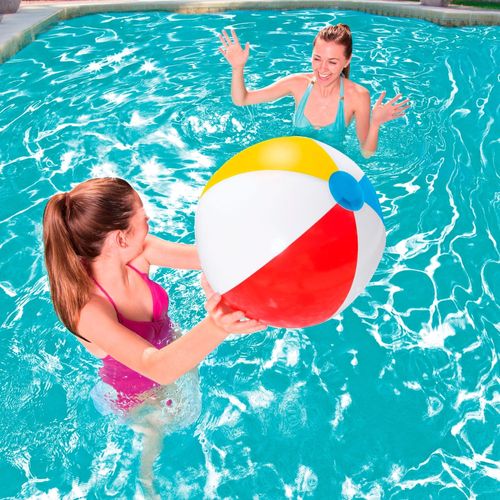 Pelota inflable de playa Bluescape blanca -  30cm