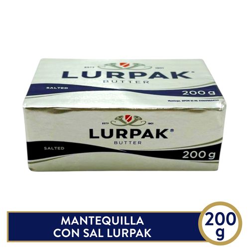 Mantequilla Lurpak Barra Con Sal 200 Gr