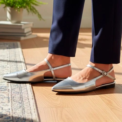 Ballerina para mujer color silver