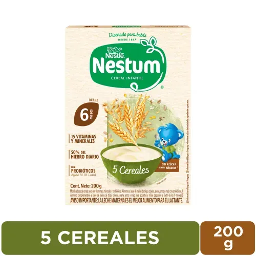 Cereal para bebé Nestlé® Nestum® 5 Cereales Caja - 200 g