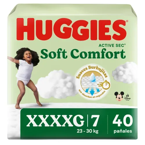 Pañales Huggies Soft Comfort Etapa 7/XXXXG - 40 Unidades