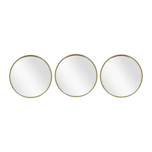 Ms Set 3 Espejos Redondos Dorado 21x21cm