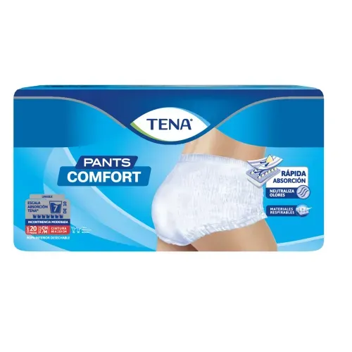 Ropa interior unisex tipo calzón Tena Pants Comfort Absorción Moderada Talla S/M - 20 piezas-Precio indicado por panal incont/moderad