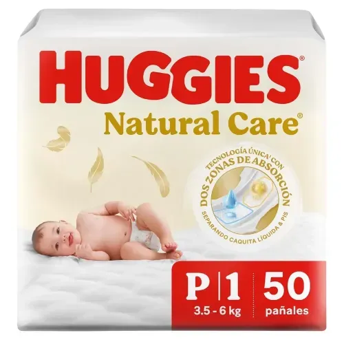 Pañales Huggies Natural Care Etapa 1/P - 50 Unidades