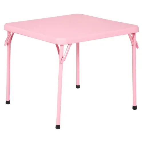 Mesa de resina infantil plegable, Mainstays, color rosado 61x61x52-cm