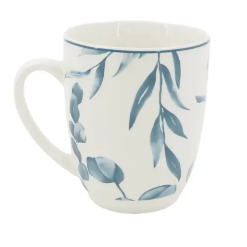 Taza de porcelana Mainstays floral azul - 12 oz